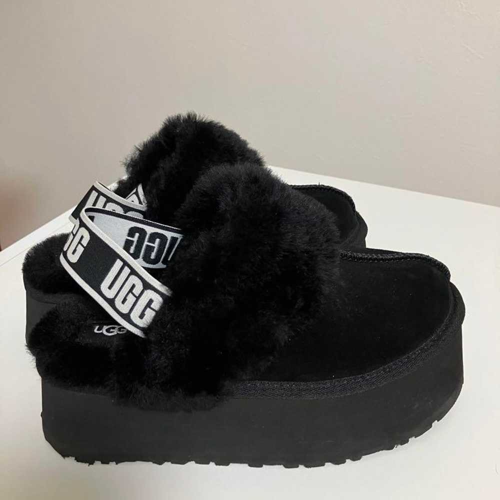 Funkette Platform Fur Sandals Black - image 3