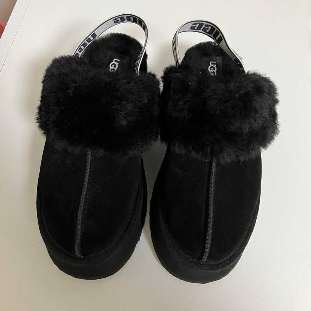 Funkette Platform Fur Sandals Black - image 4