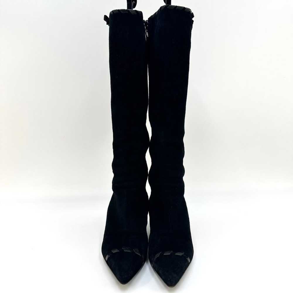 PRADA Long Boots Suede Braided Ribbon Side Zip - image 3