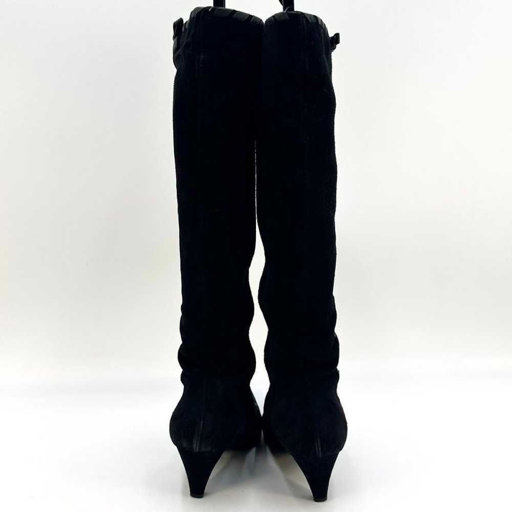 PRADA Long Boots Suede Braided Ribbon Side Zip - image 6