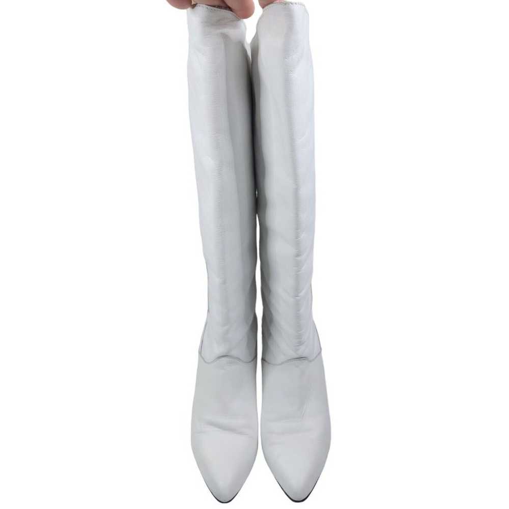 Vintage Wild Pair White Mid Calf Cowboy Boots Tex… - image 8