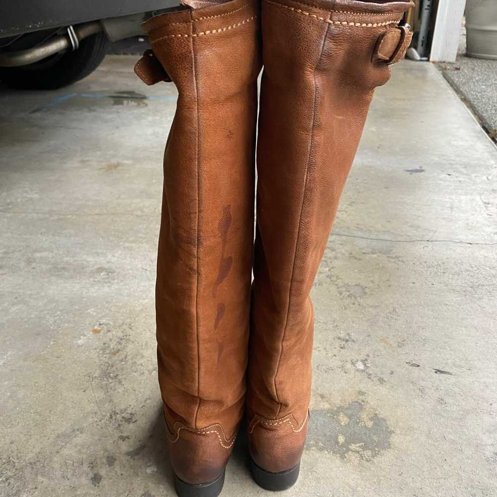 Prada Rare Women's Tall Riding Boots Soft Brown L… - image 5