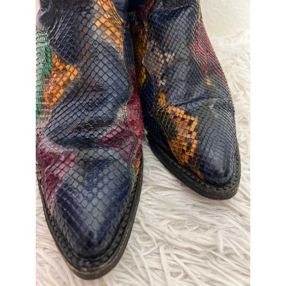 Vintage Dan POST Rainbow Python Snakeskin Exotic … - image 11