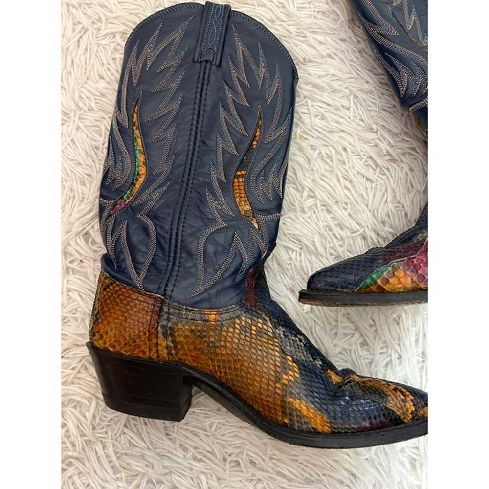 Vintage Dan POST Rainbow Python Snakeskin Exotic … - image 4