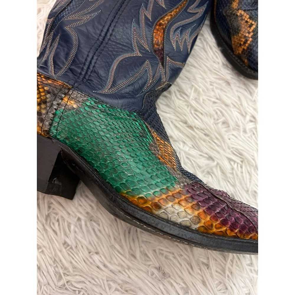 Vintage Dan POST Rainbow Python Snakeskin Exotic … - image 9