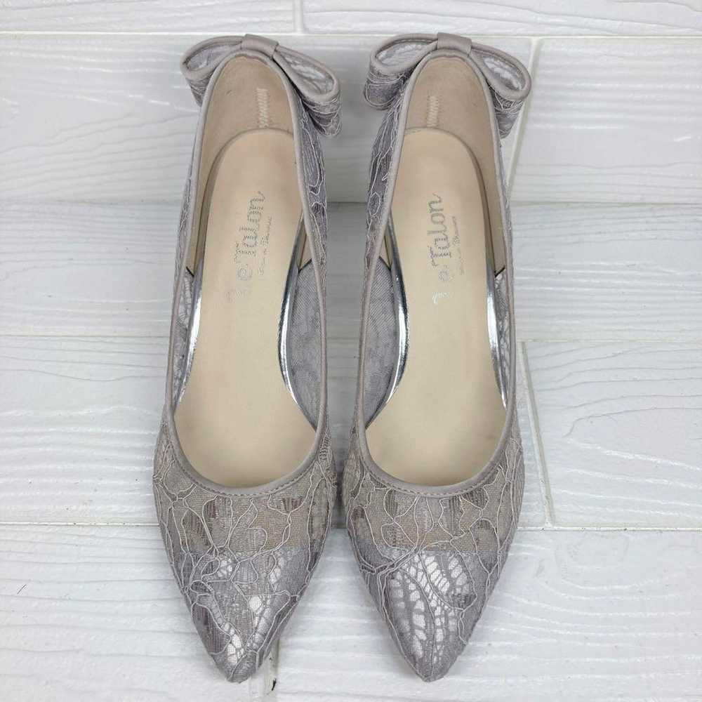 【Unused Class】 Lutalon Lace Pumps 22.5cm with Bac… - image 2