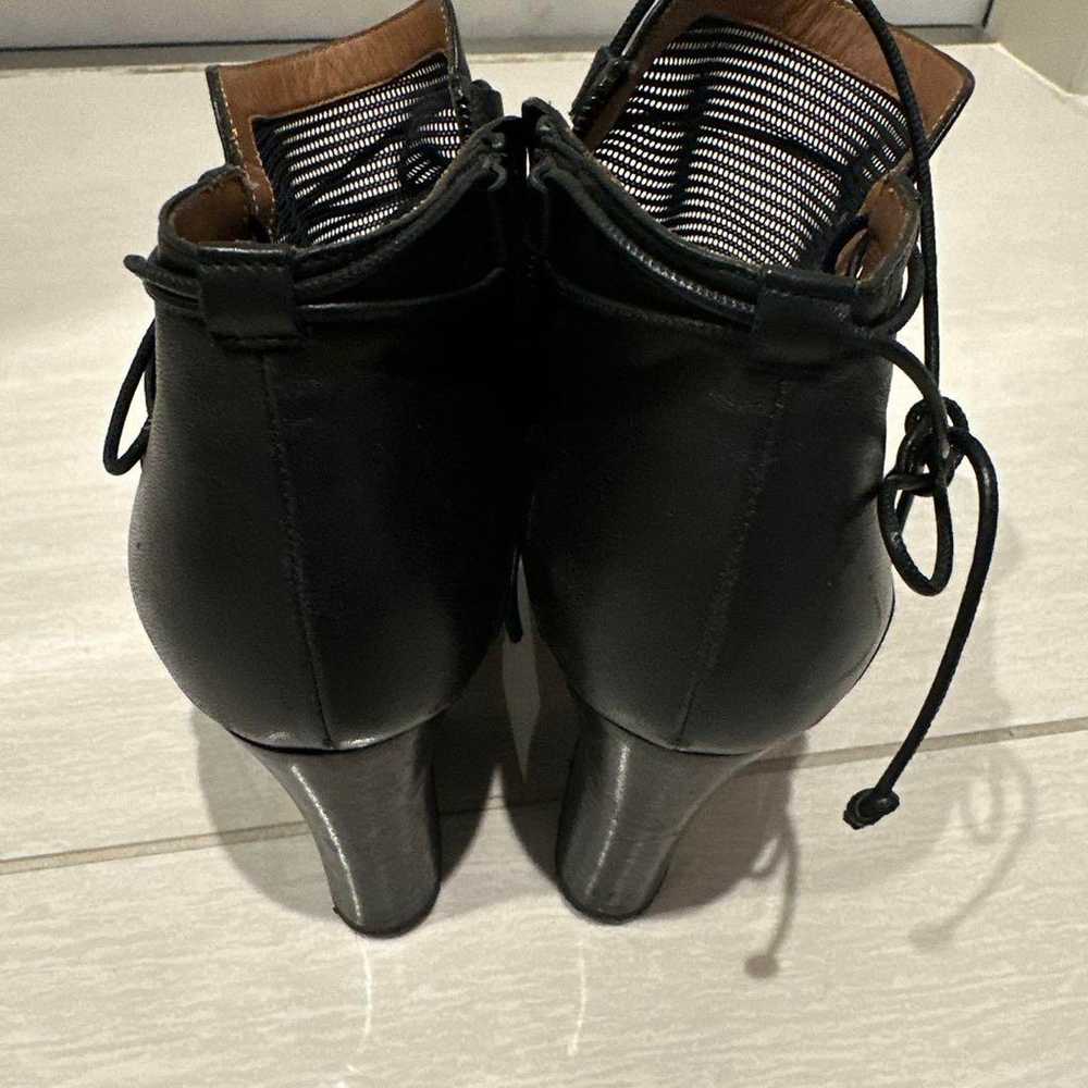 Emporio Armani Black Leather Mesh High-Top Boots - image 3