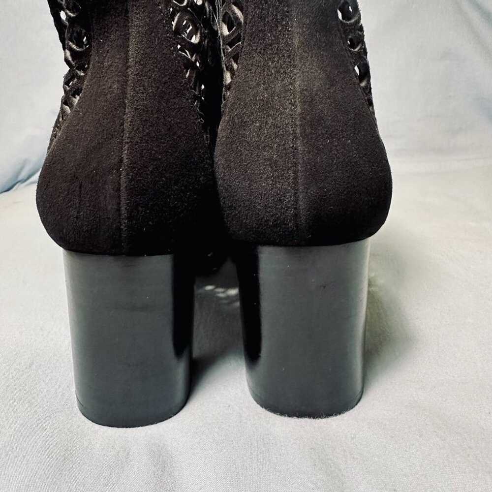 Aquatalia Black Suede Lasercut Ankle Boots - image 4