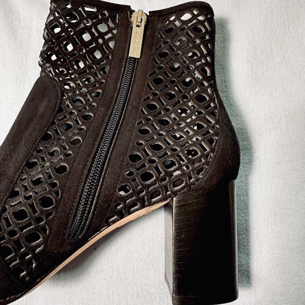 Aquatalia Black Suede Lasercut Ankle Boots - image 9