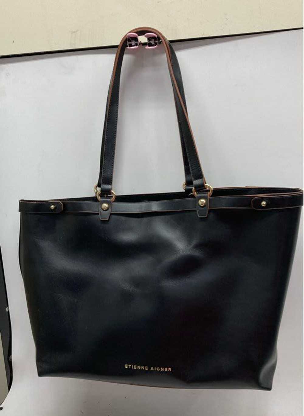 Etienne Aigner Black Leather Eleanor Tote Purse N… - image 4