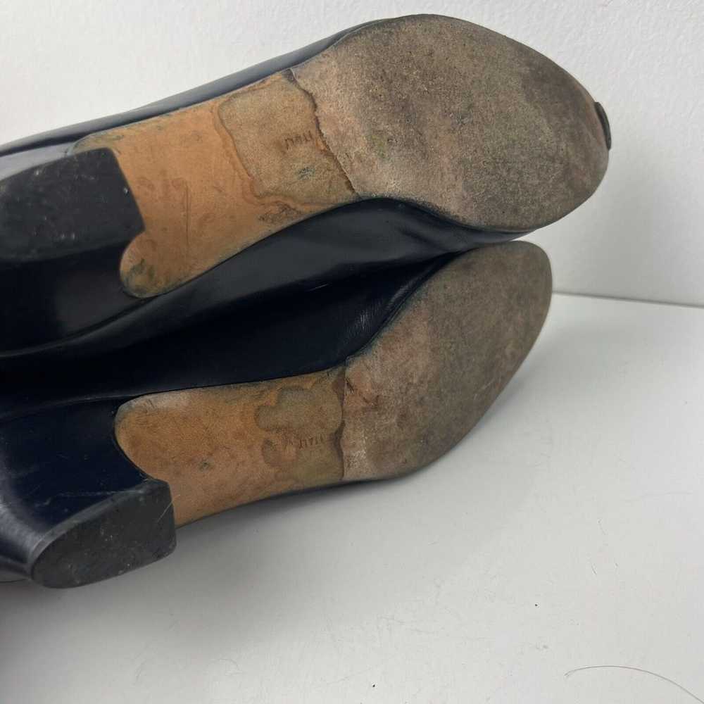 Vintage Salvatore Ferragamo Navy Slip On Heels 8.5 - image 6