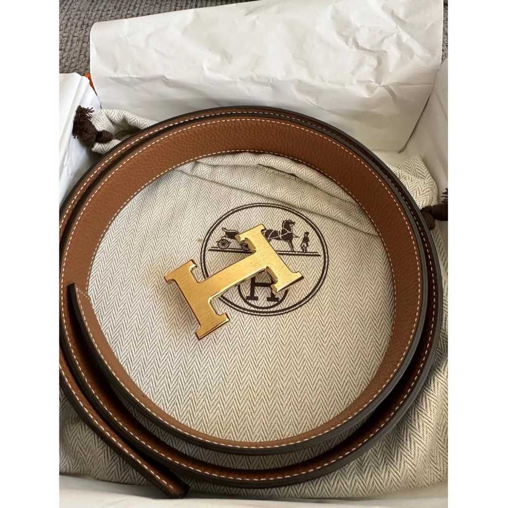 Hermès H leather belt - image 2