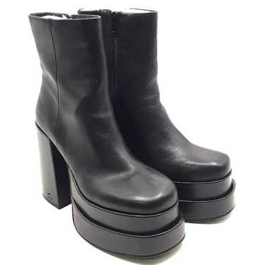 Steve Madden Cobra Black Leather Platform Chunky … - image 1