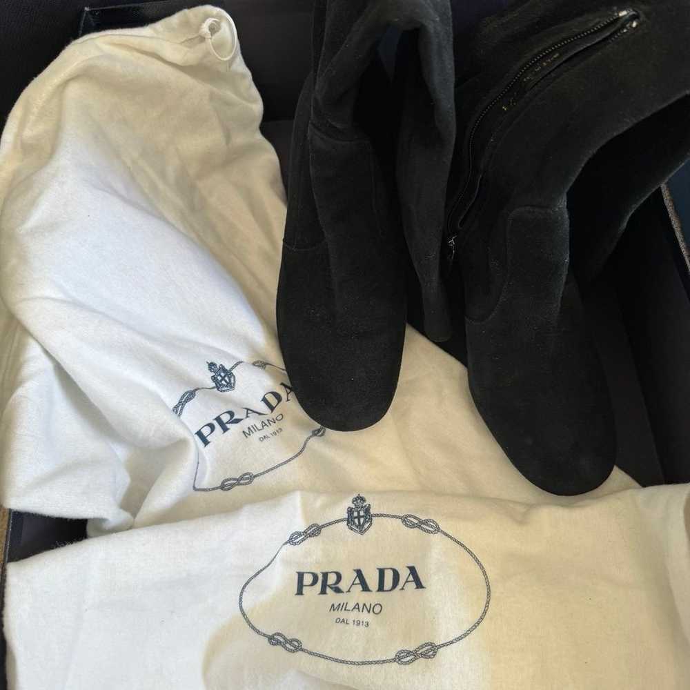 PRADA black suede boots - image 2