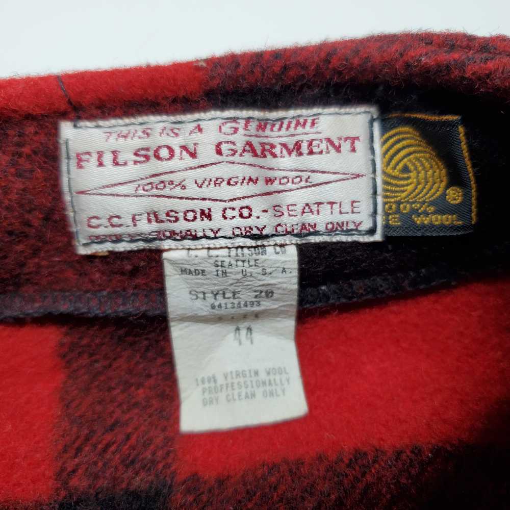 Vintage Filson Garment Plaid Hunting Wool Vest Re… - image 3