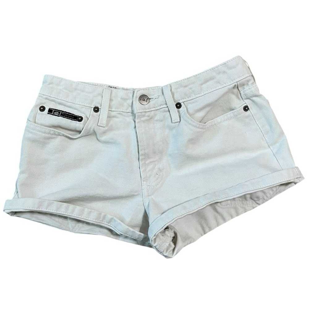 L.E.I LEI Y2K White Mini Jean Shorts - image 1