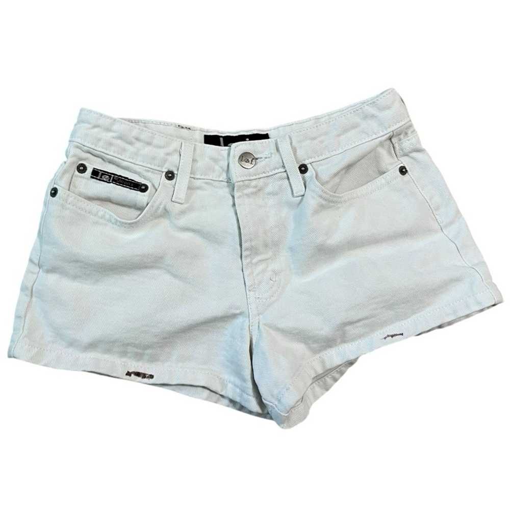 L.E.I LEI Y2K White Mini Jean Shorts - image 2