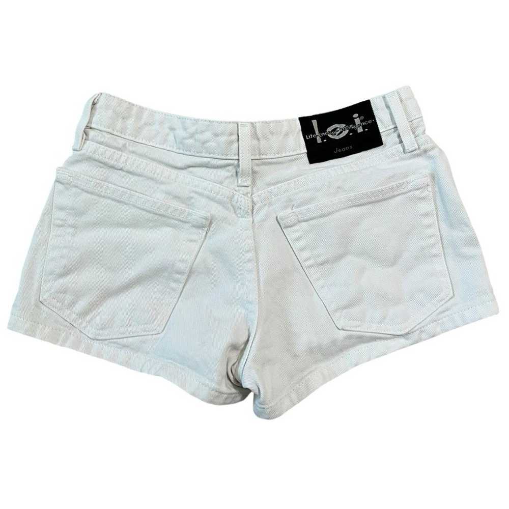 L.E.I LEI Y2K White Mini Jean Shorts - image 3