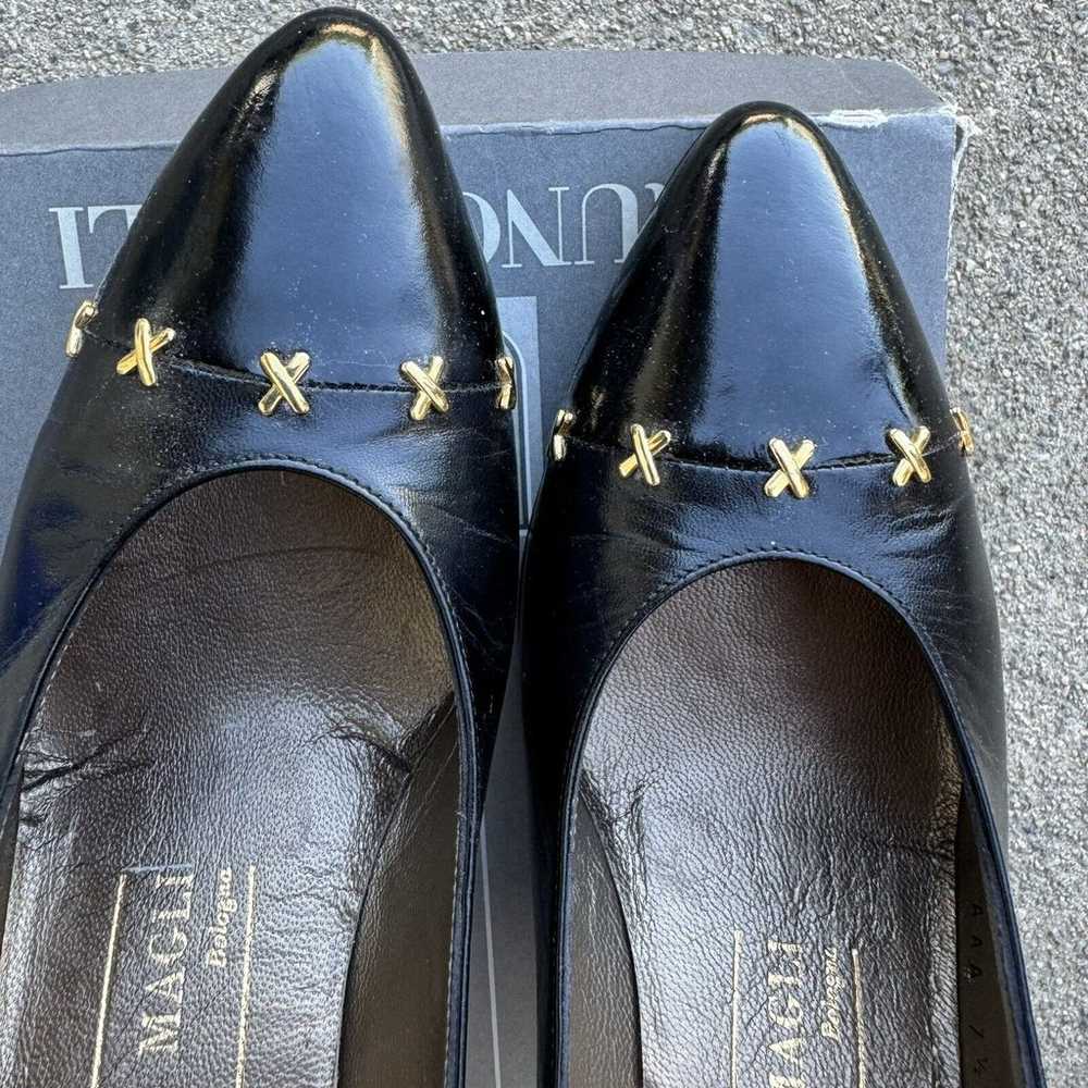 Vintage Bruno Magli Posti Black Studded Pumps Siz… - image 7