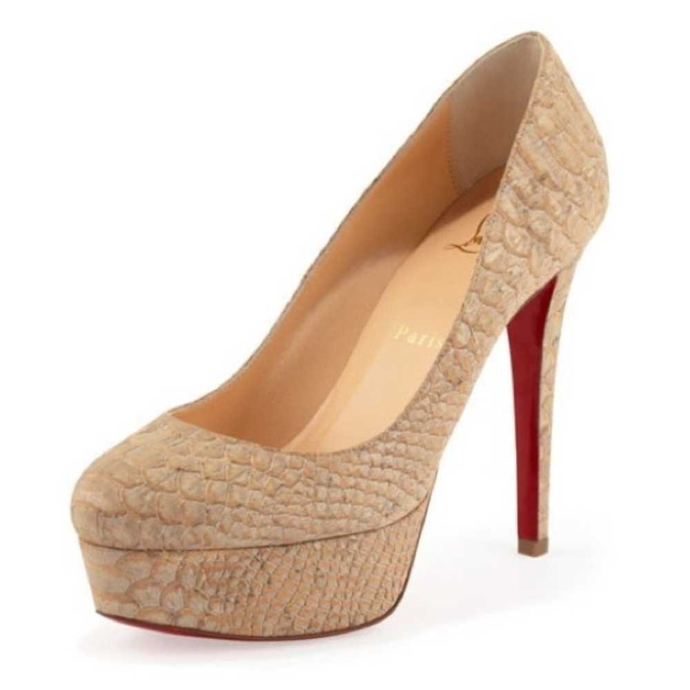 Christian Louboutin Bianca Snake Print Cork Platf… - image 2