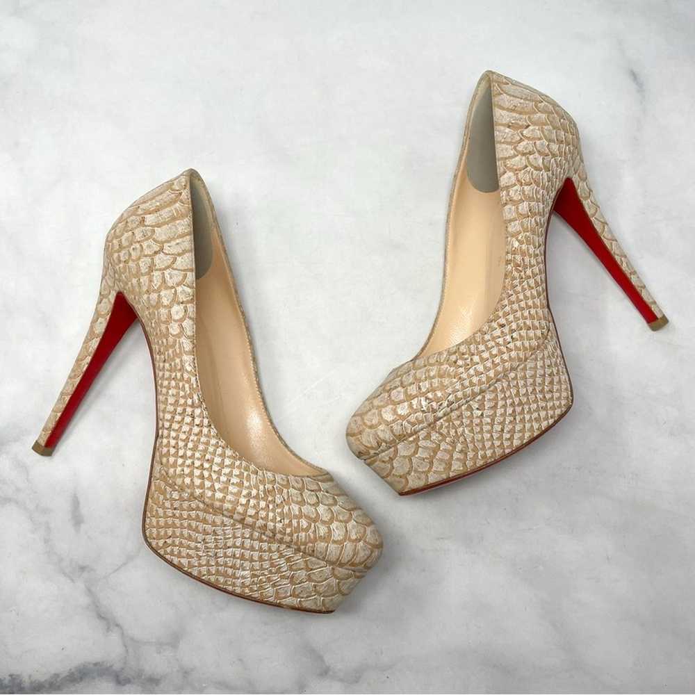 Christian Louboutin Bianca Snake Print Cork Platf… - image 3