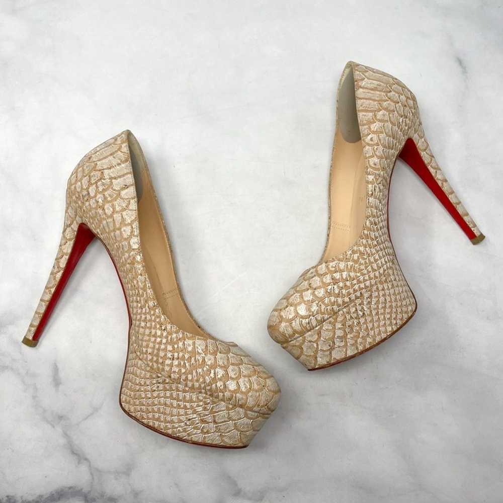 Christian Louboutin Bianca Snake Print Cork Platf… - image 4