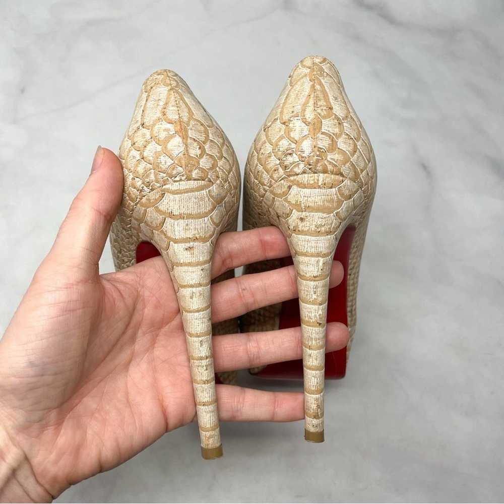 Christian Louboutin Bianca Snake Print Cork Platf… - image 8