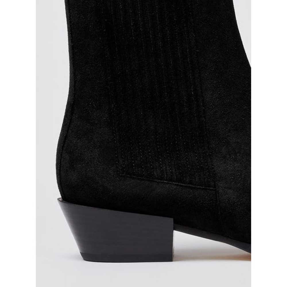 Aeyde Bea Black Block Heel Western Suede Cowboy B… - image 4