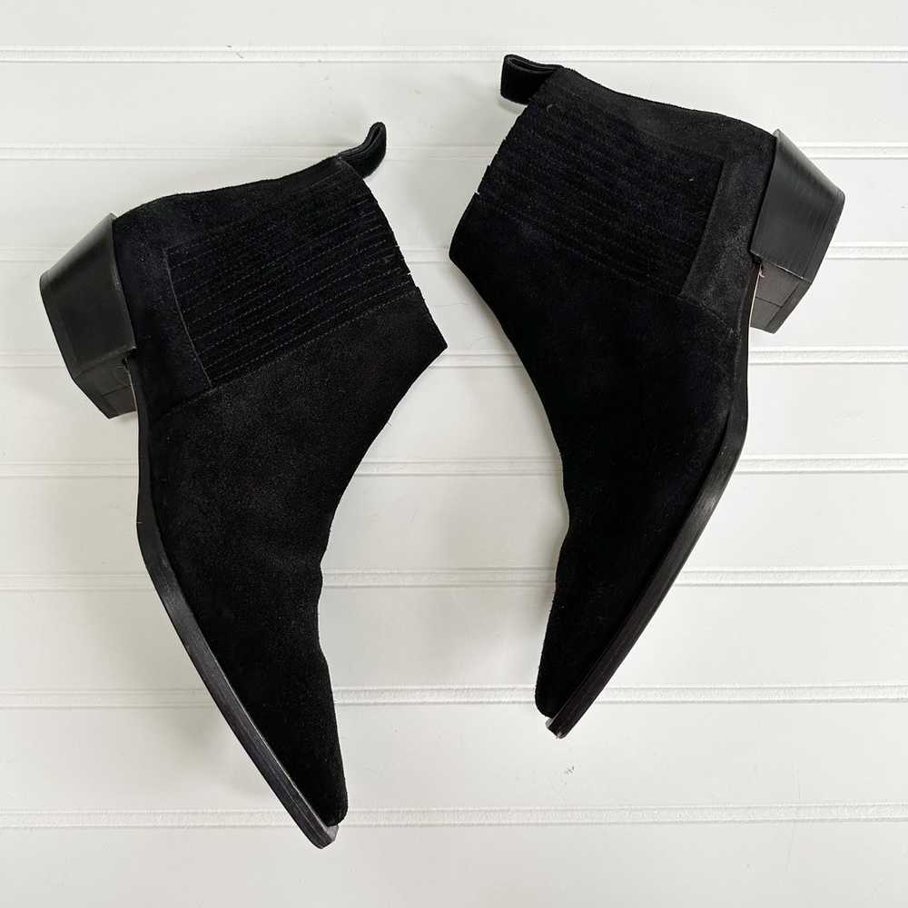 Aeyde Bea Black Block Heel Western Suede Cowboy B… - image 5