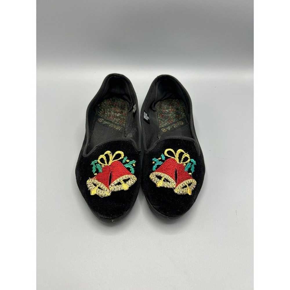 Christmas Bells Shoes Flats Slip On Size 8 M Velv… - image 1