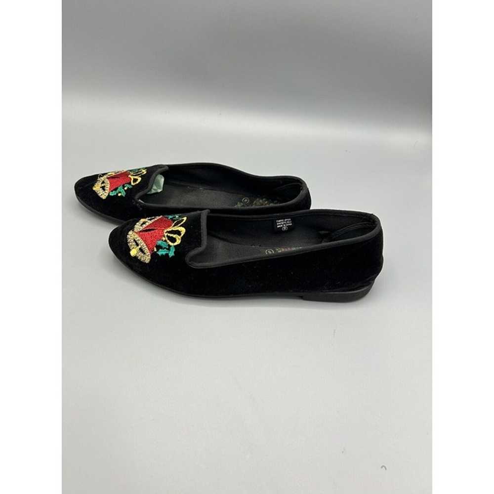 Christmas Bells Shoes Flats Slip On Size 8 M Velv… - image 3