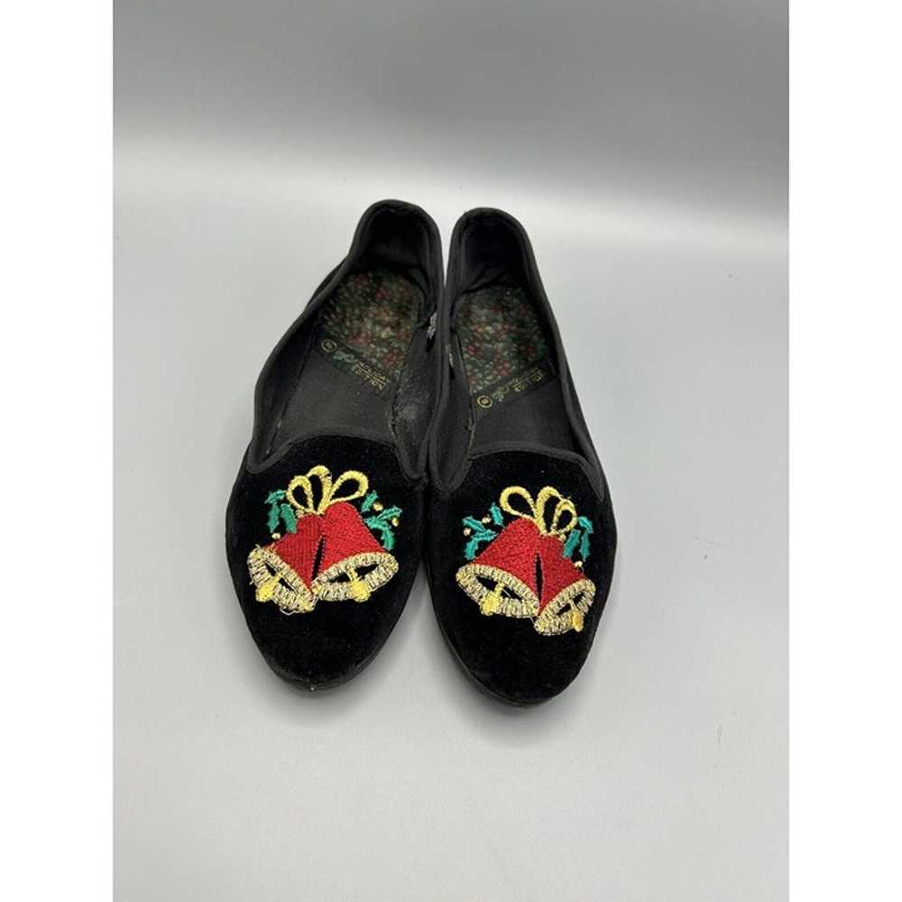 Christmas Bells Shoes Flats Slip On Size 8 M Velv… - image 4