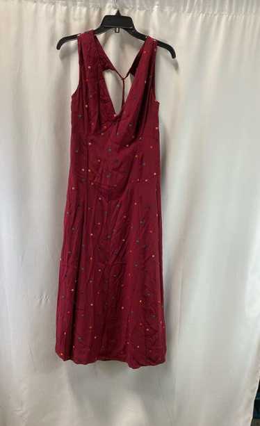 NWT Farm Womens Burgundy Polka Dots Sleeveless Mid