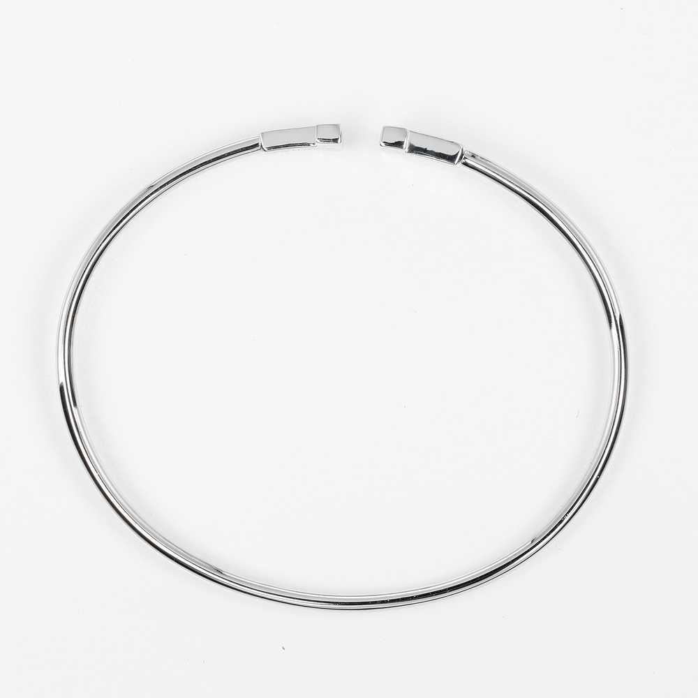 TIFFANY&Co. Bangle K18 white gold Silver T wire n… - image 3