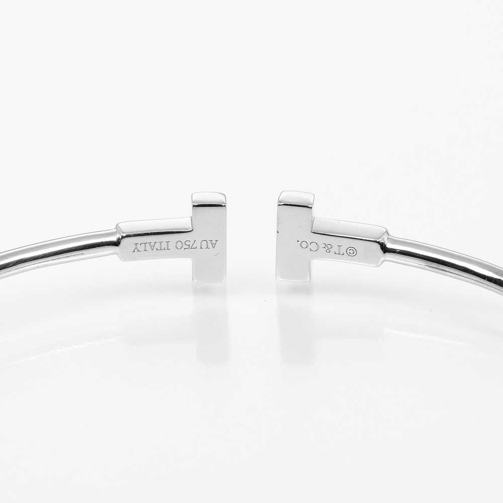 TIFFANY&Co. Bangle K18 white gold Silver T wire n… - image 4