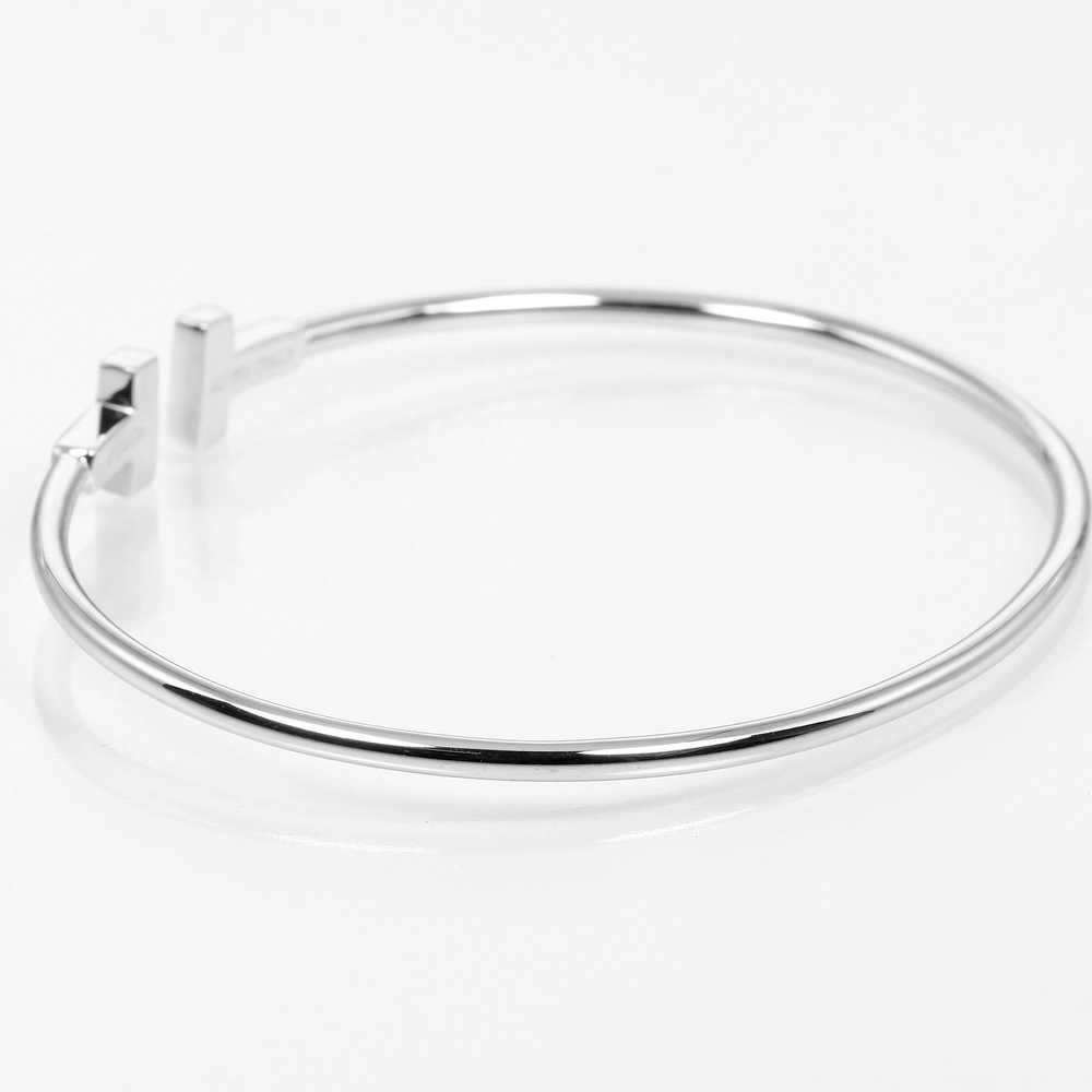 TIFFANY&Co. Bangle K18 white gold Silver T wire n… - image 6