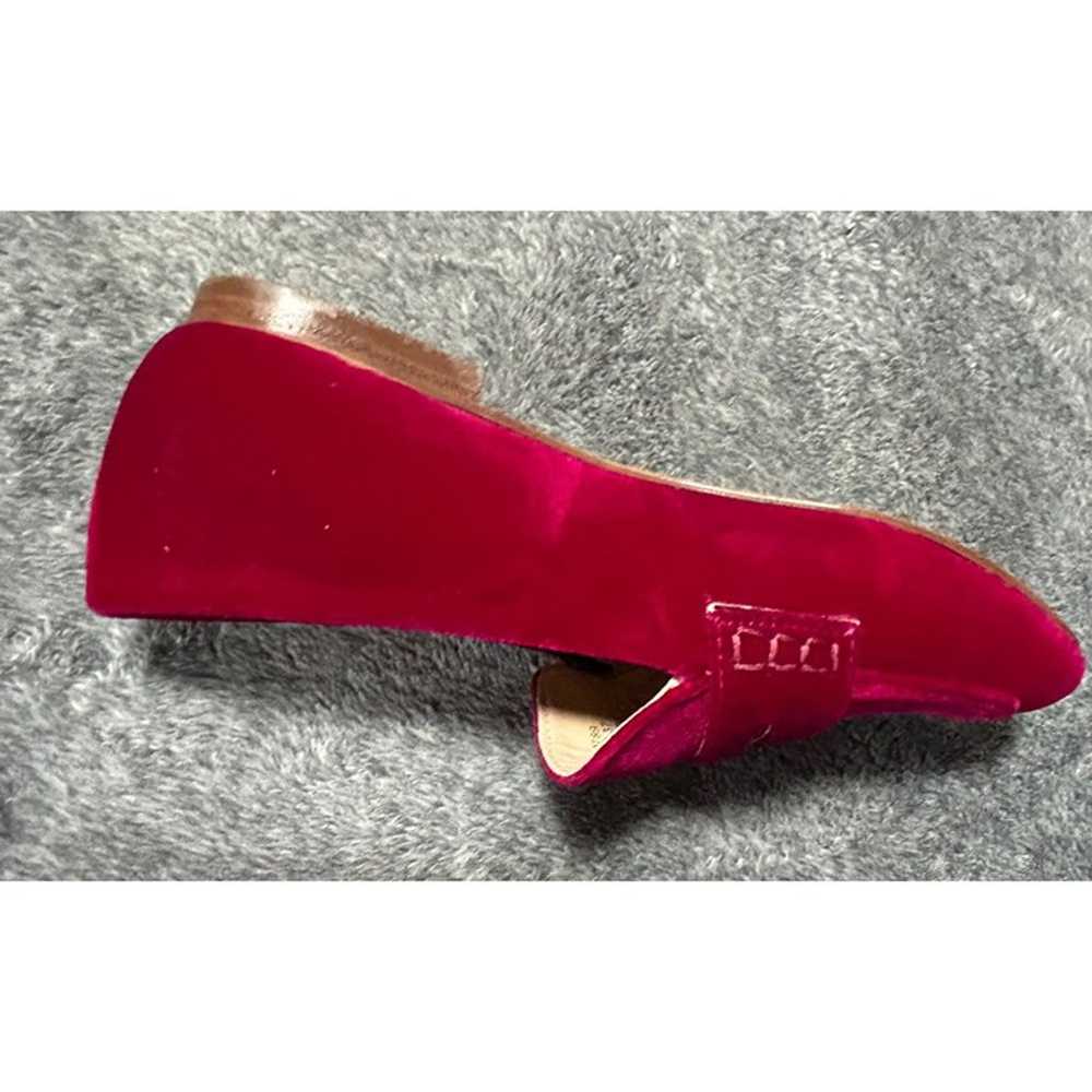 Boden Womens 7.5 Penny Loafers Burgundy Velvet Wi… - image 5