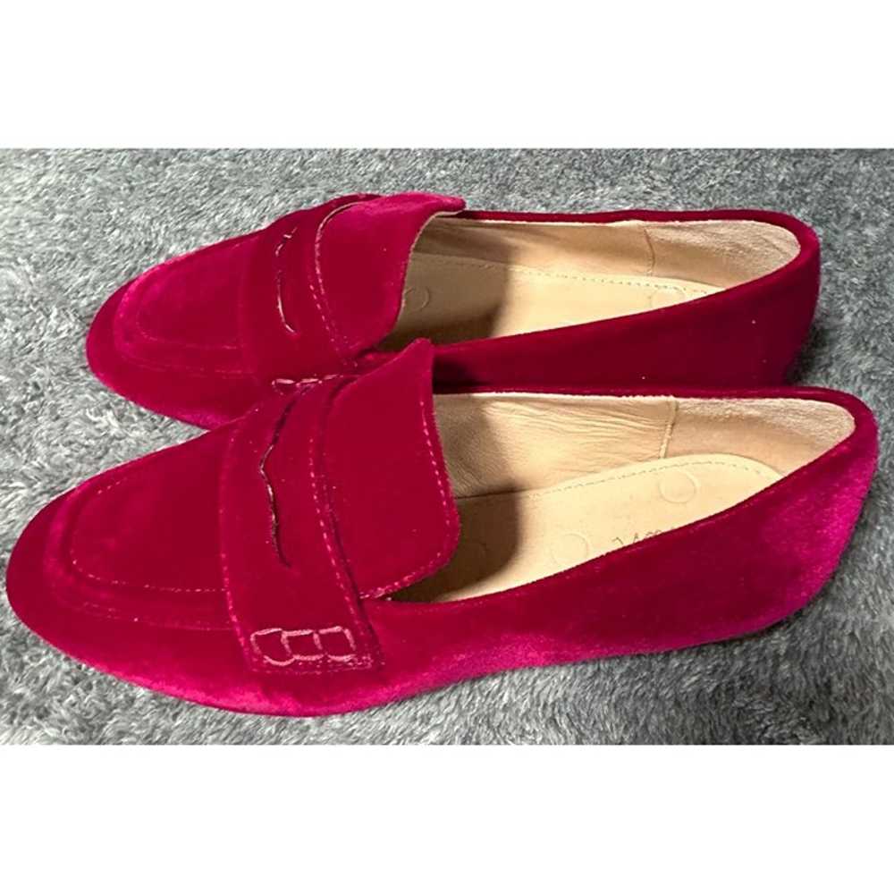 Boden Womens 7.5 Penny Loafers Burgundy Velvet Wi… - image 8