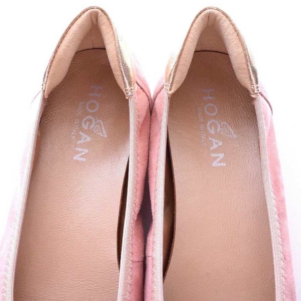 HOGAN Light Pink Suede Ballet Flats with H Lacque… - image 5