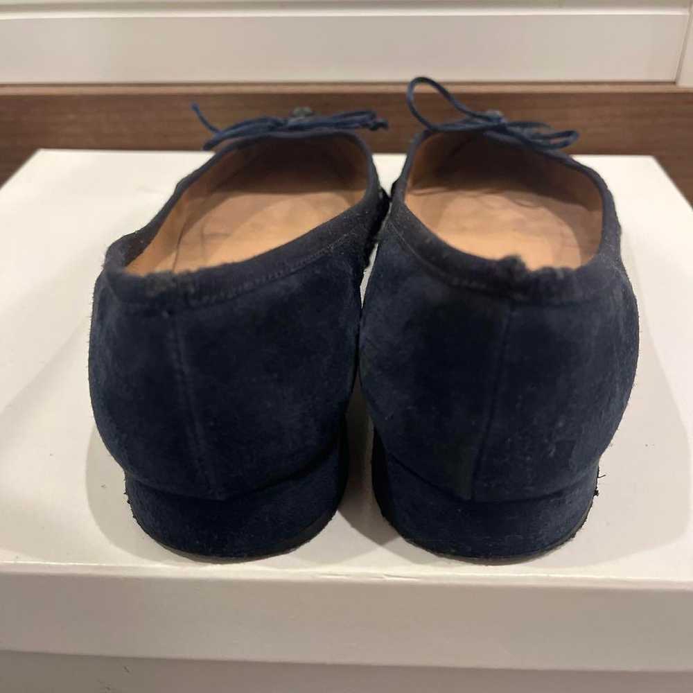 INTER CHAUSSURES Suede Navy Jeweled Flat Shoes - image 7