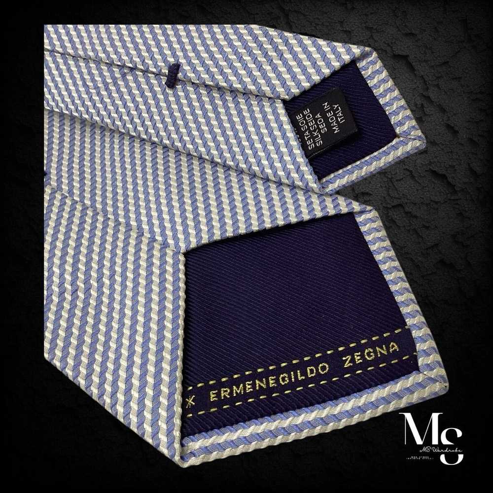 Ermenegildo Zegna ERMENEGILDO ZEGNA Blue Striped … - image 4