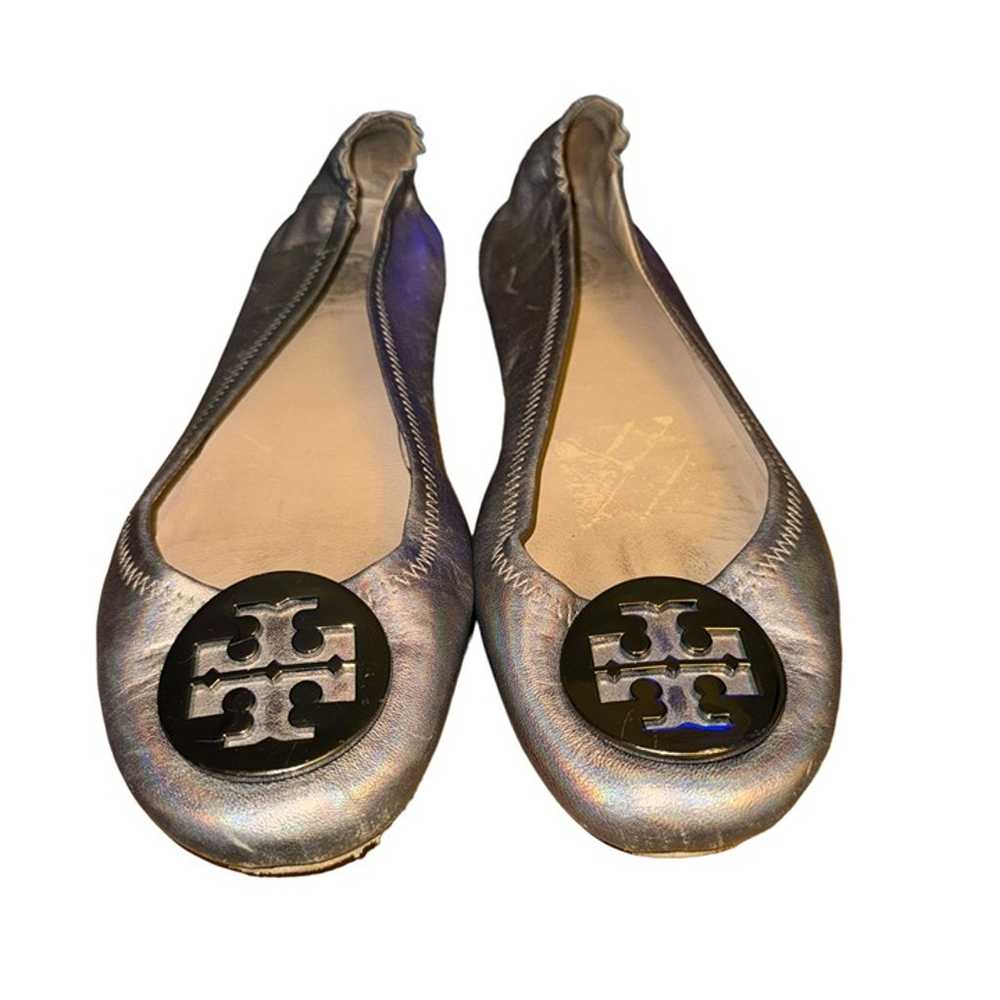 Tory Burch Minnie Travel Flats Women's 7 M Pewter… - image 1