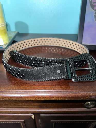 Streetwear Black Studded Rhinestone Belt