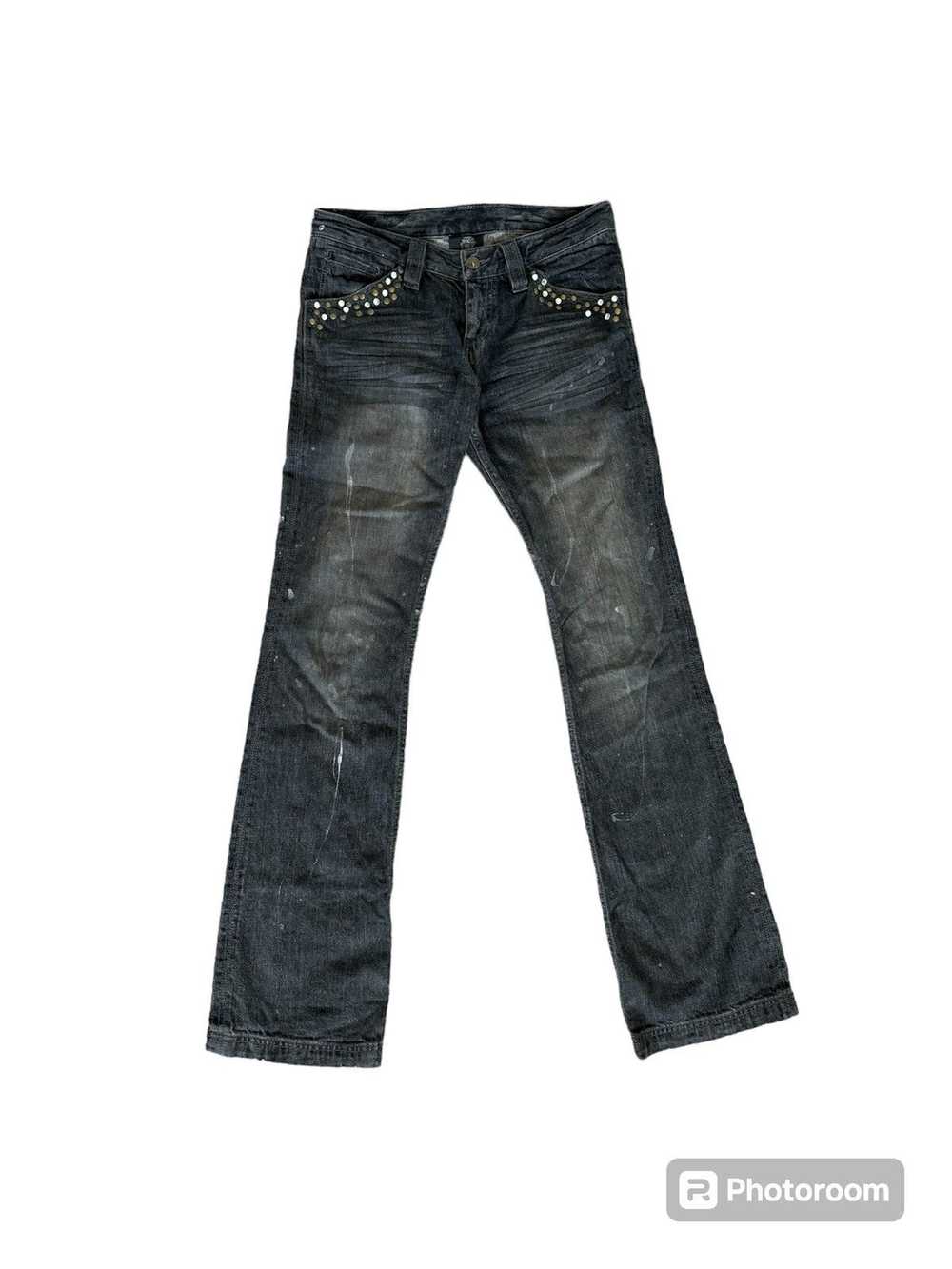 Semantic Design Low waisted studded flair denim - image 2