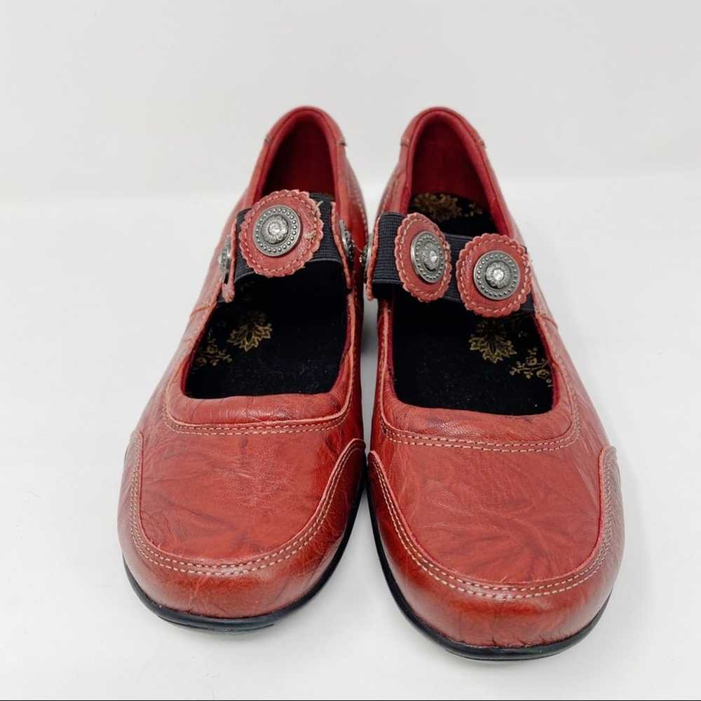 Taos Footwear red leather Mary Jewel concho strap… - image 11