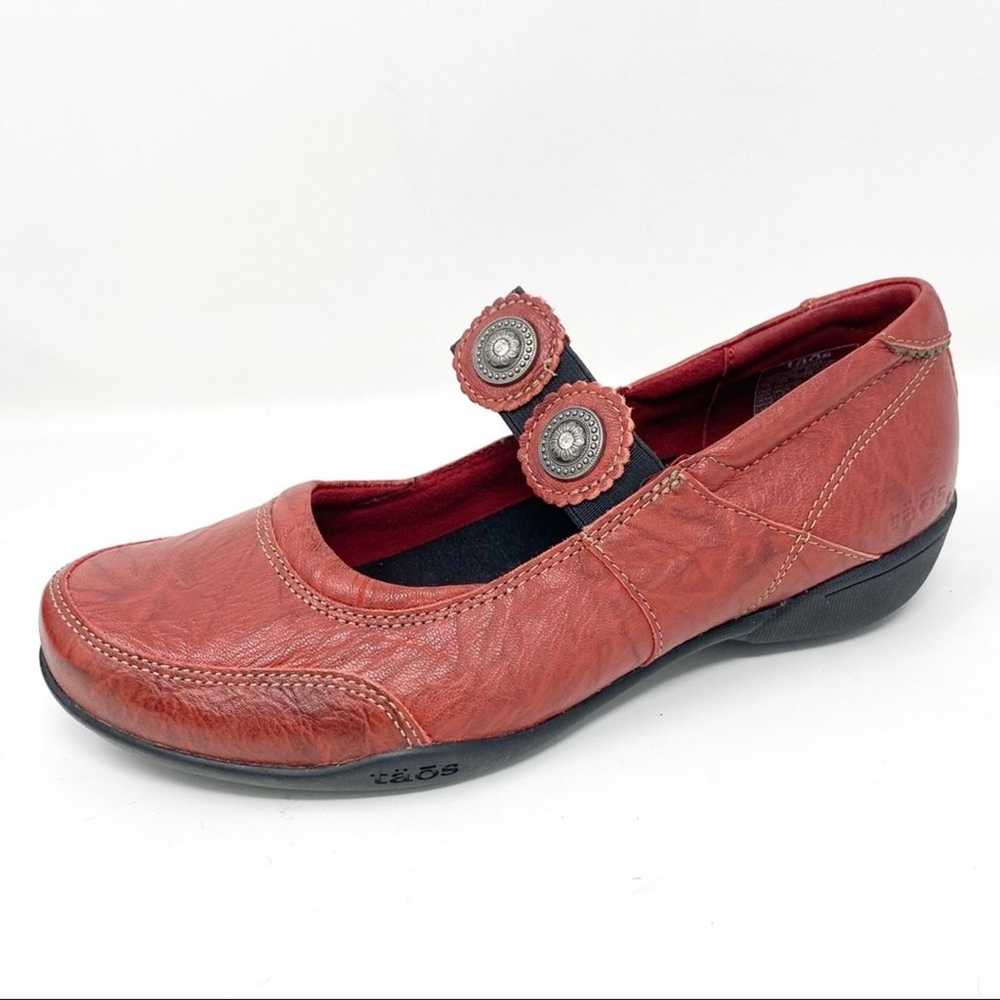 Taos Footwear red leather Mary Jewel concho strap… - image 1