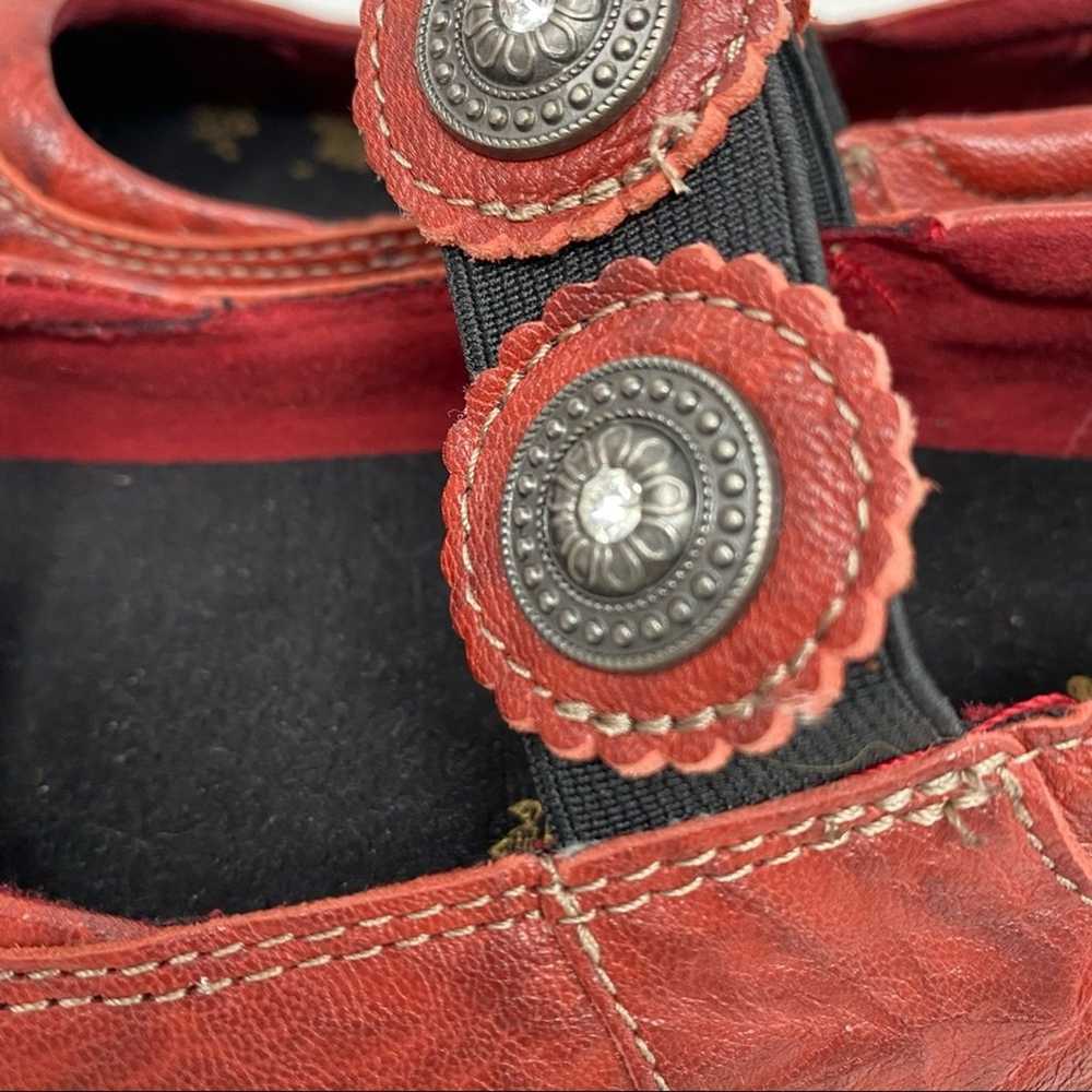 Taos Footwear red leather Mary Jewel concho strap… - image 3