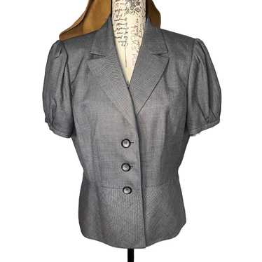 Claiborne Liz Claiborne 3 button Gray Herringbone 