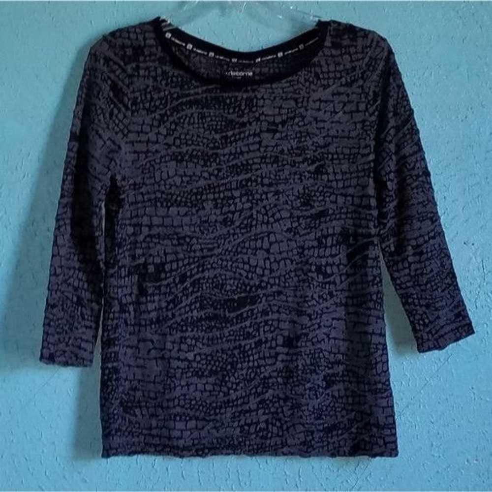 Other Shirt Liz Claiborne Sport Top Burnout 3/4 S… - image 5