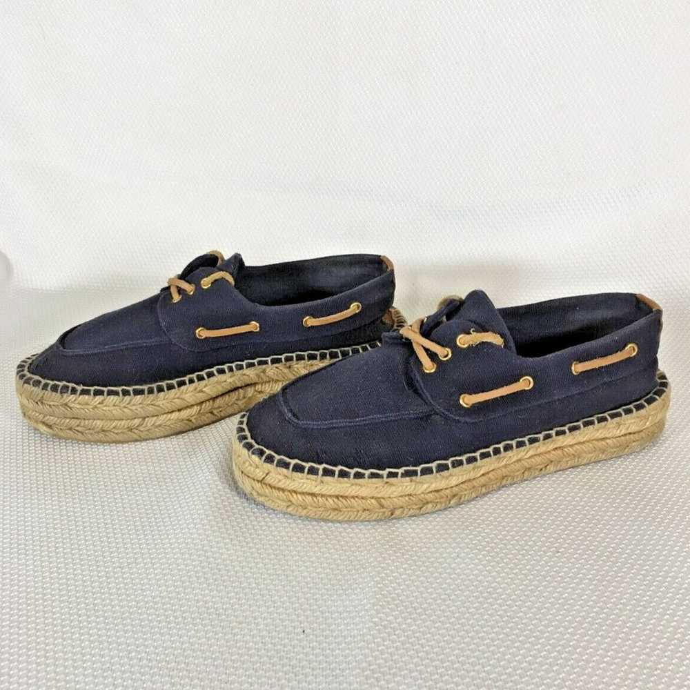 Tory Burch Women's Skipper Boat Shoes Navy Canvas… - image 1